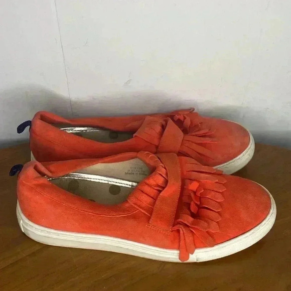 Boden Rayna Fringe Orange Slip On Shoes Women's Size 8 - Picture 5 of 11